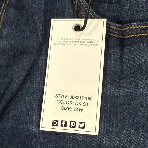 NWT Judy Blue Capri Fit Dark Wash JB82154DK Womens Plus Denim Jeans Size 24W - Picture 5 of 12